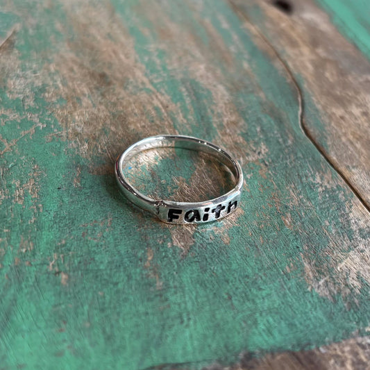 Sterling Silver Faith Ring