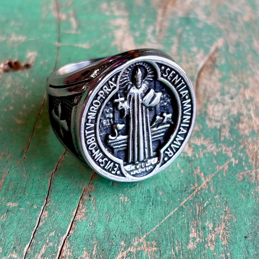 Stainless Steel St Benedict Ring