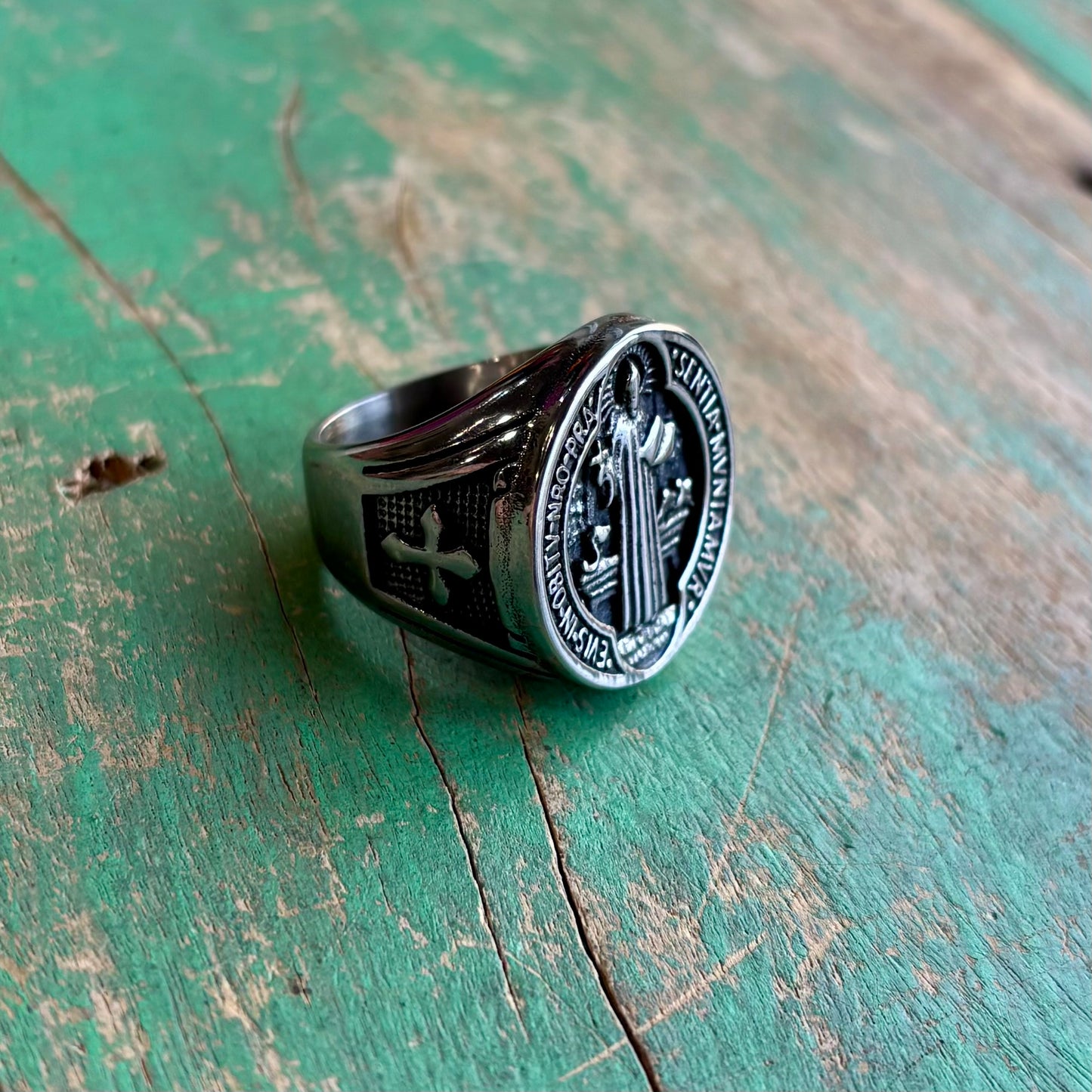 Stainless Steel St Benedict Ring