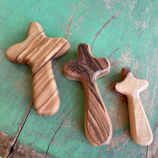 Olive Wood Palm Cross