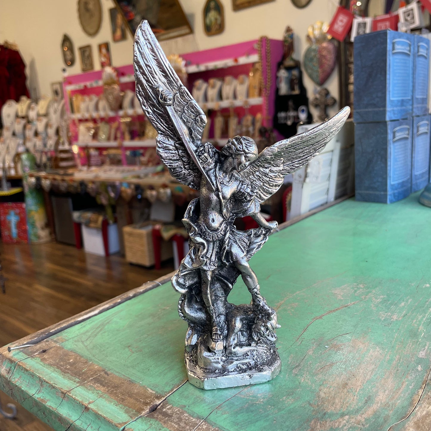 Silver Metal St Michael Statue