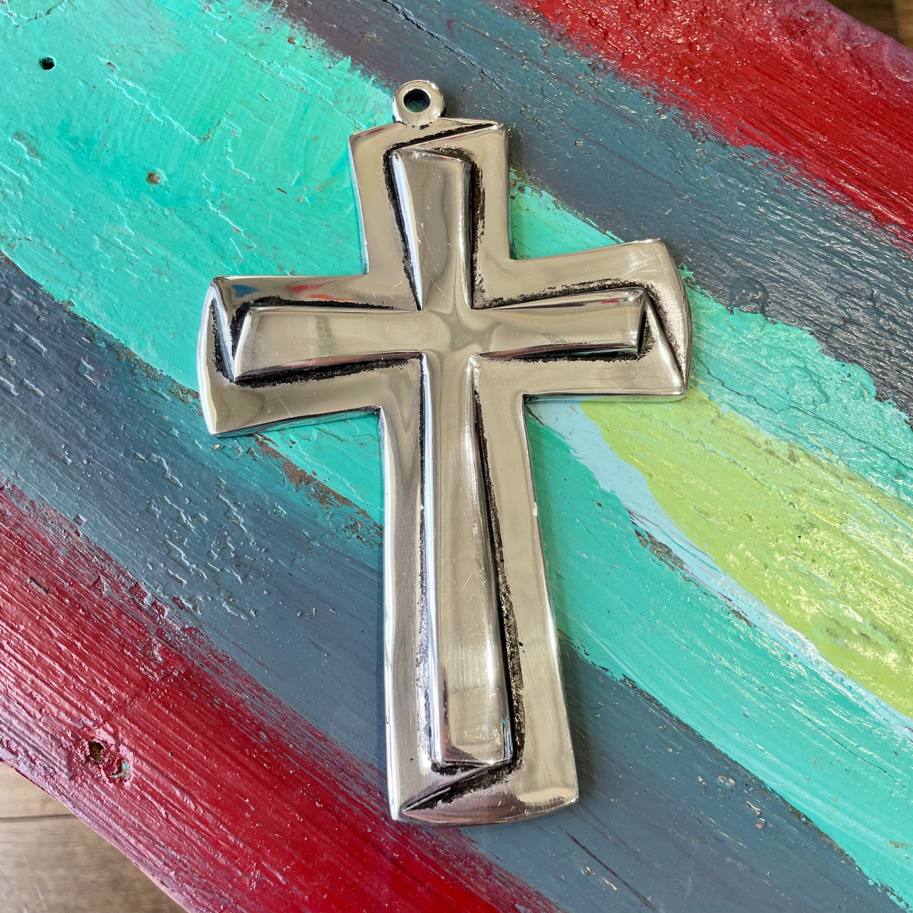 Pewter Double Cross – Love and Honor Jesus