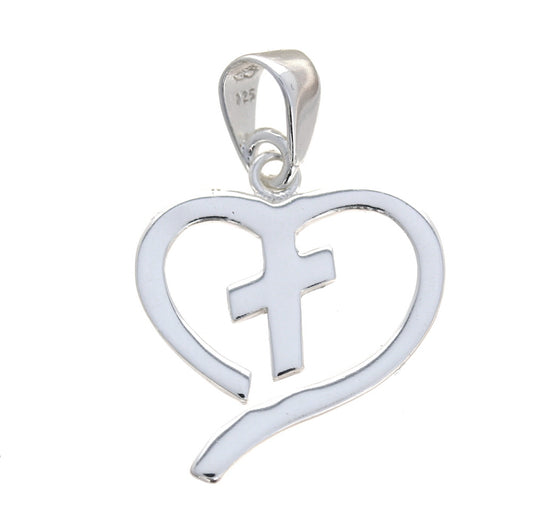 Sterling Silver Cross My Heart Pendant