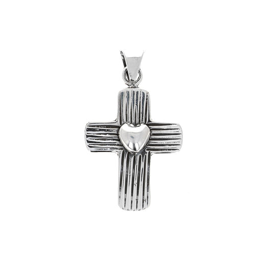 Sterling Silver Cross with Heart