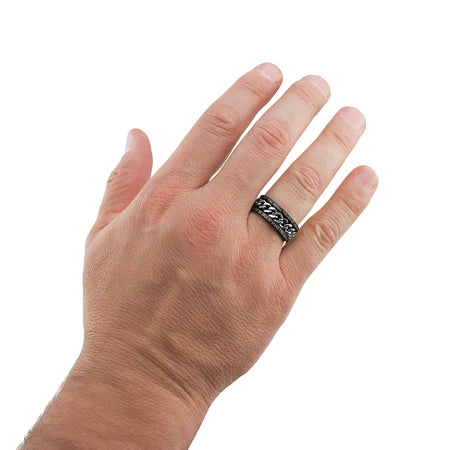 Men's Black Chain  Ring