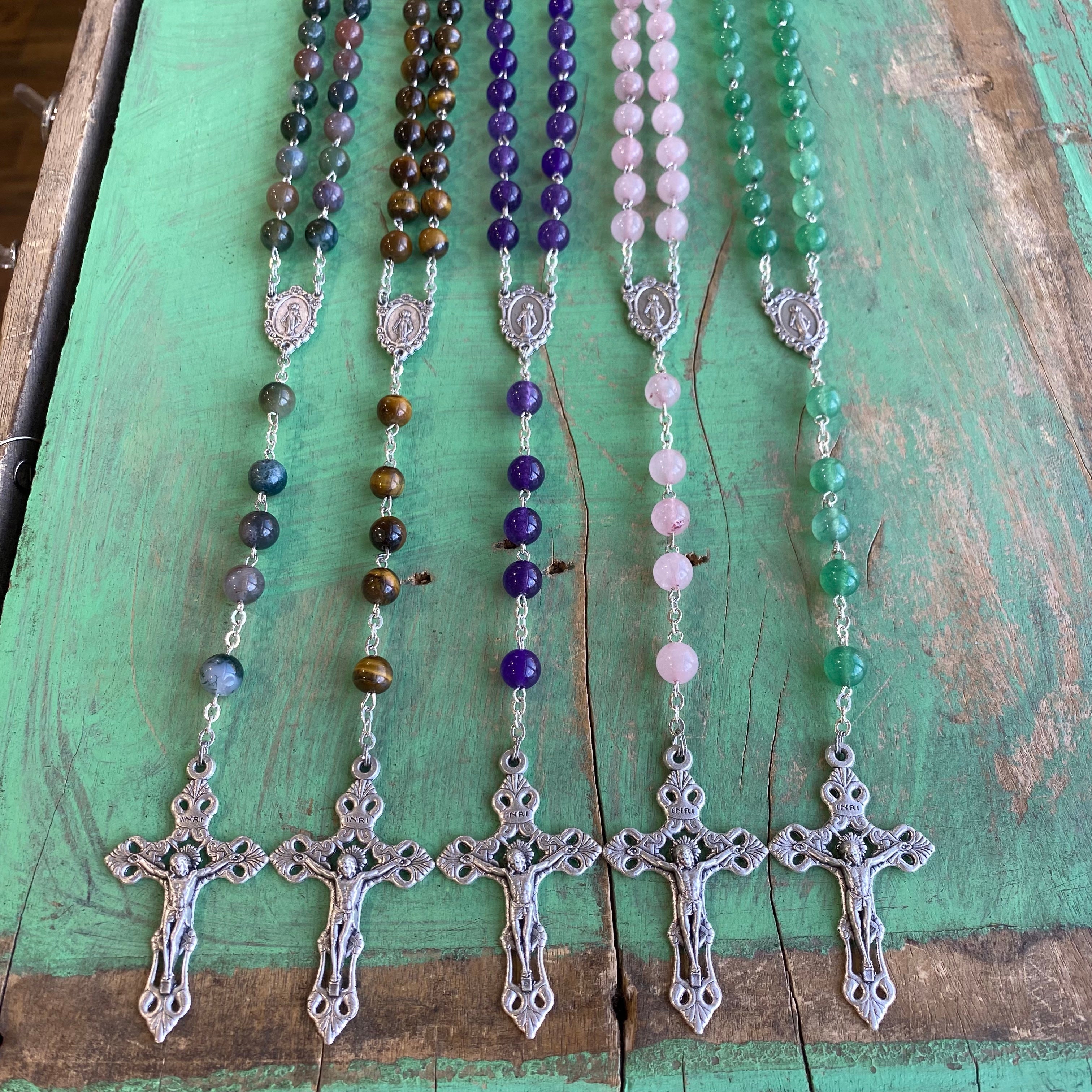 Various rosaries. 2024 natural stones