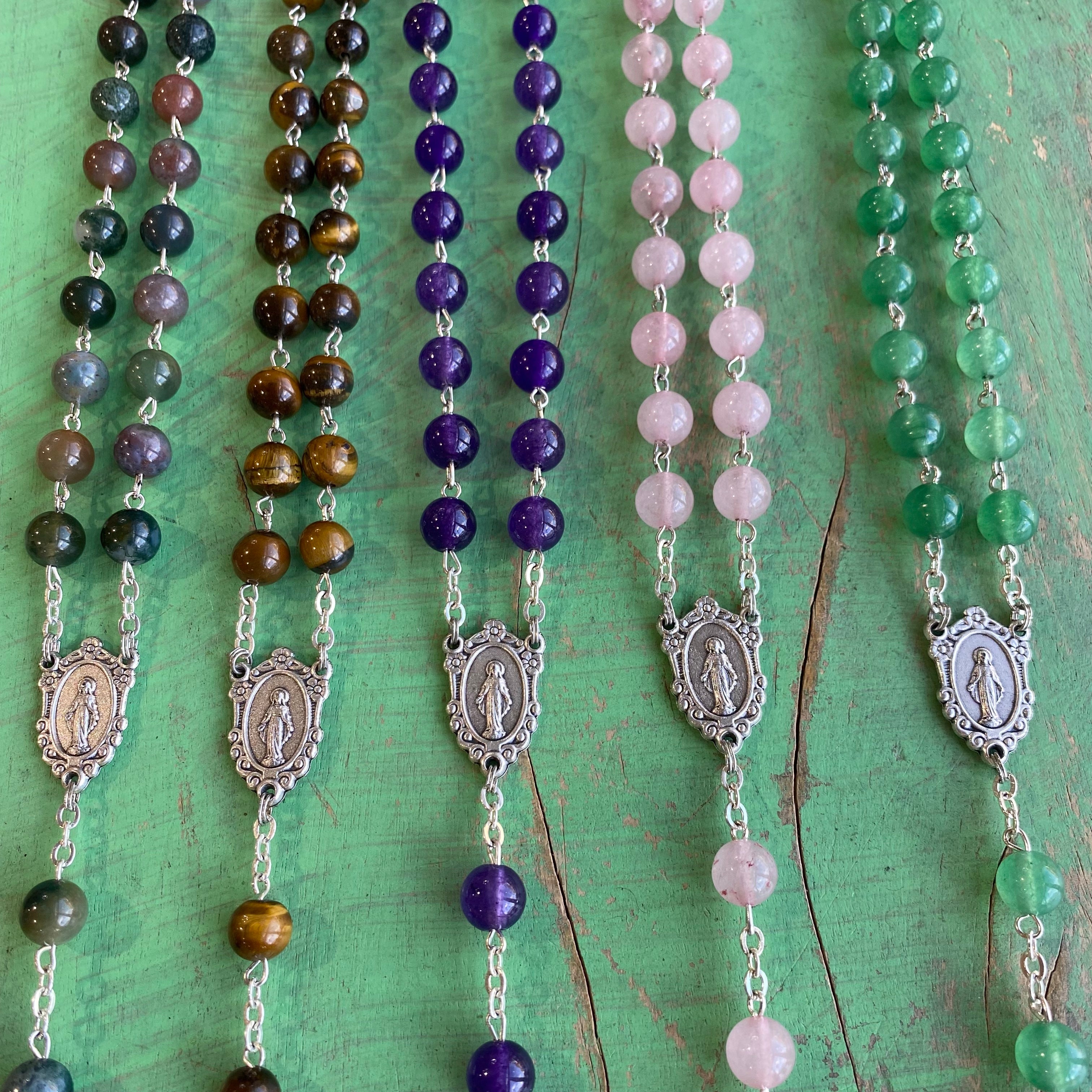 Various outlets rosaries. natural stones