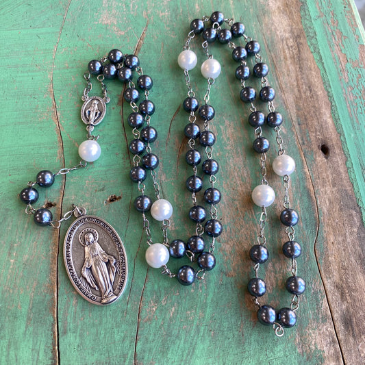 Miraculous Blue Chaplet Rosary