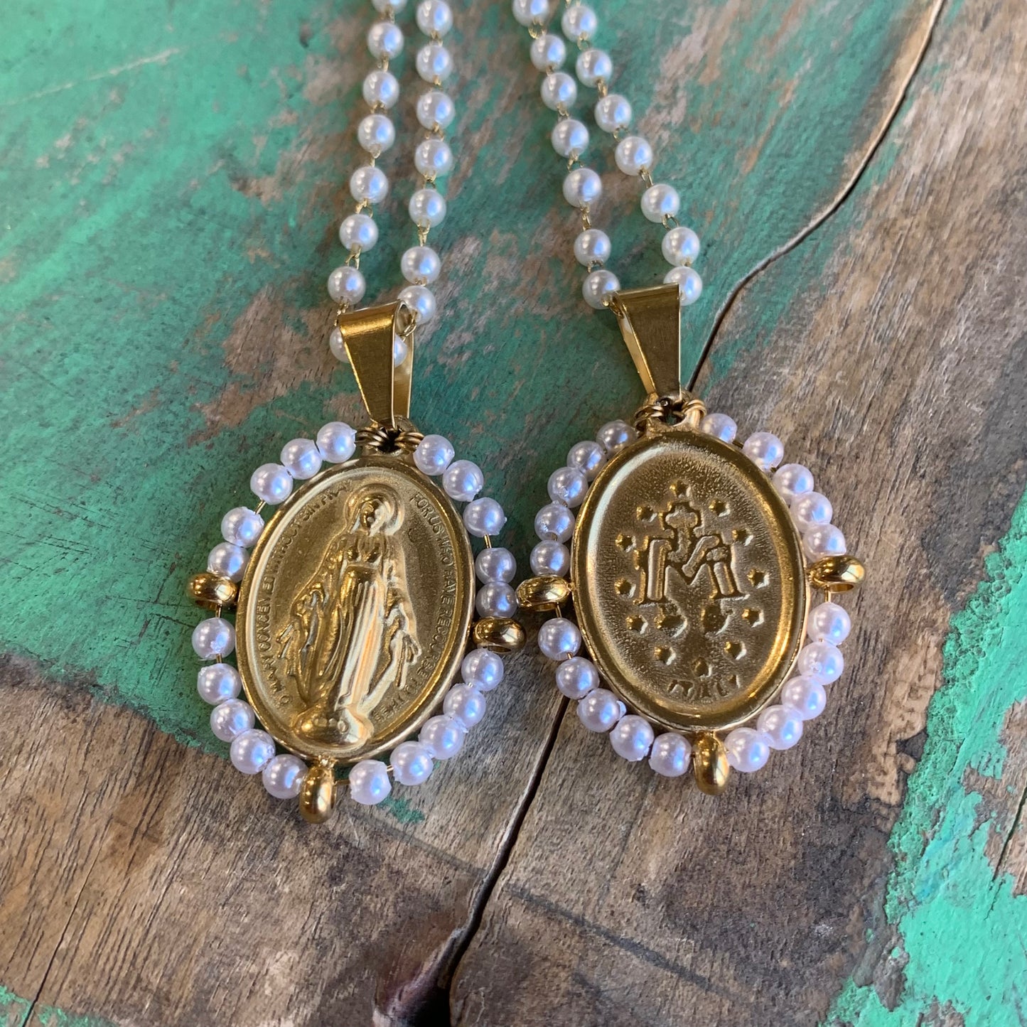 Crystal Miraculous Medal Necklace