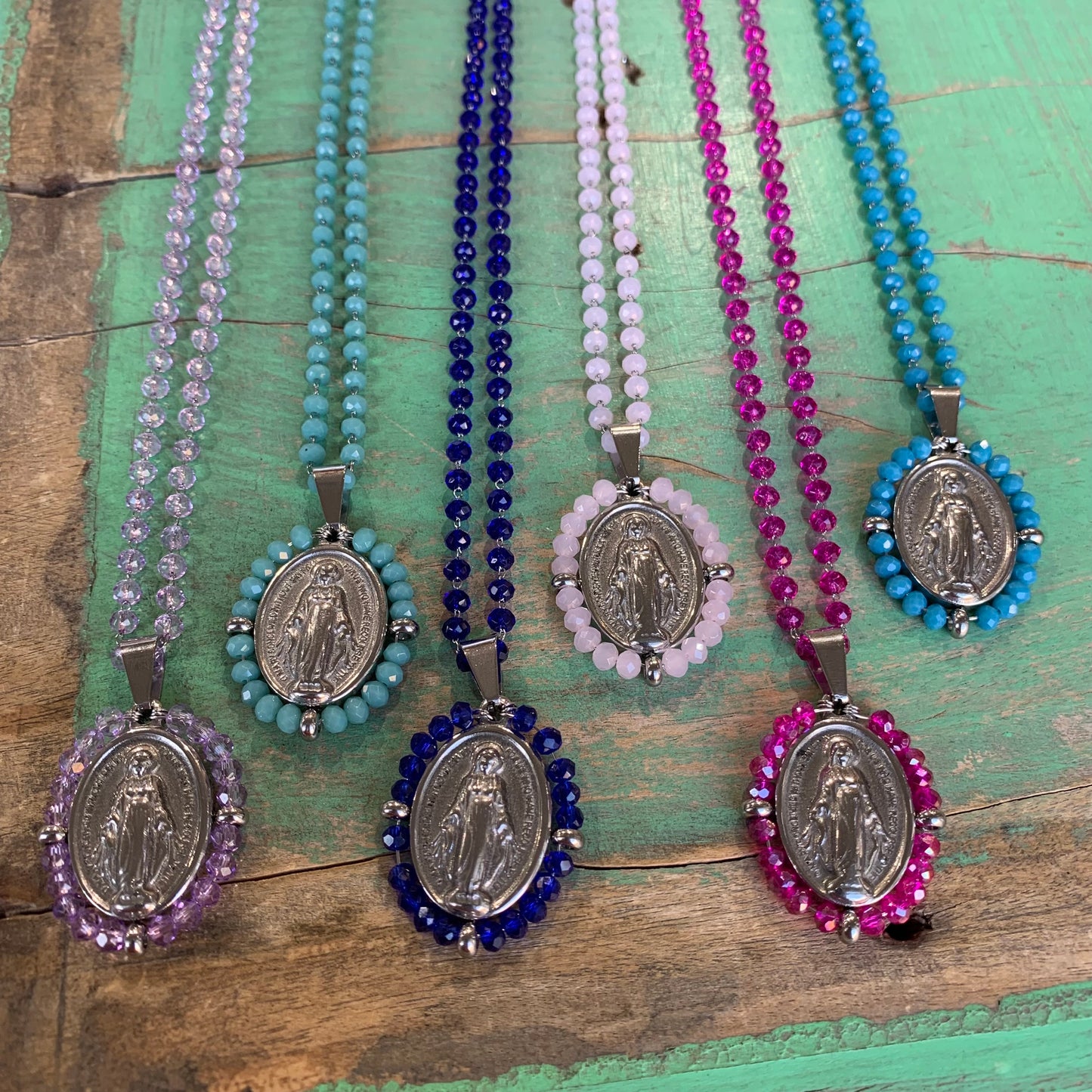 Crystal Miraculous Medal Necklace