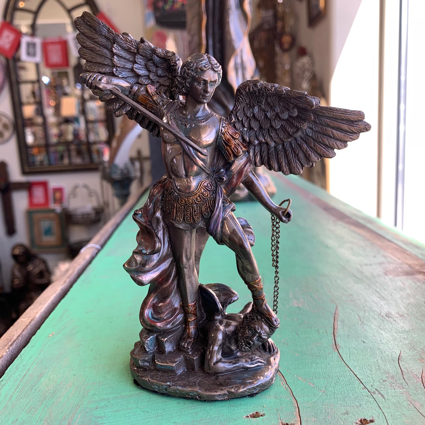 St Michael Bronze Finish Statues