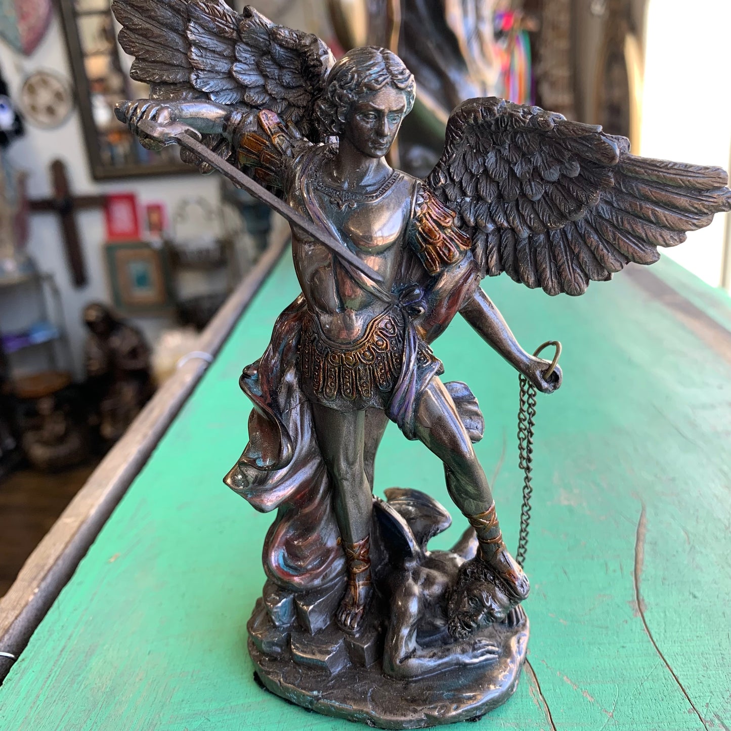 St Michael Bronze Finish Statues