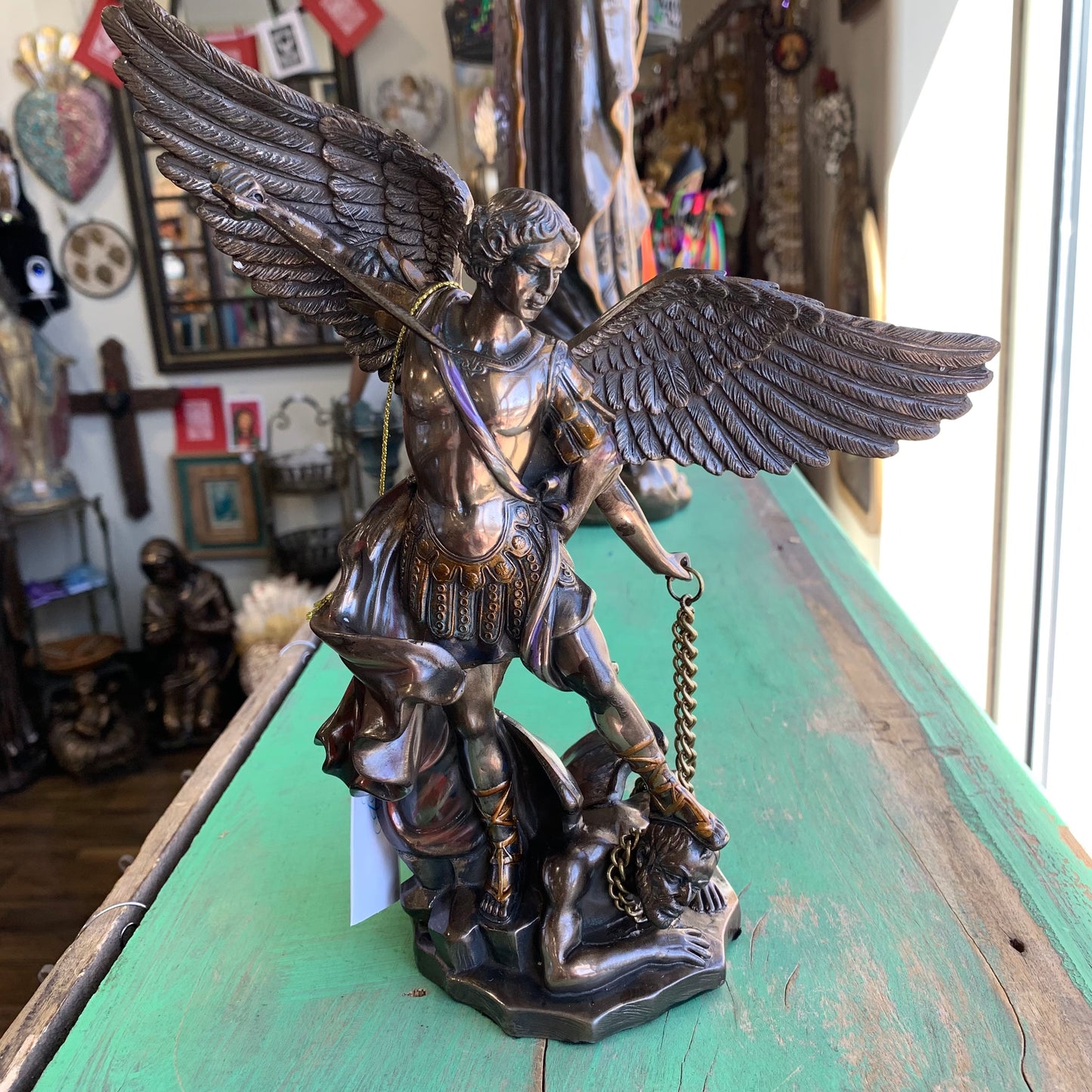 St Michael Bronze Finish Statues