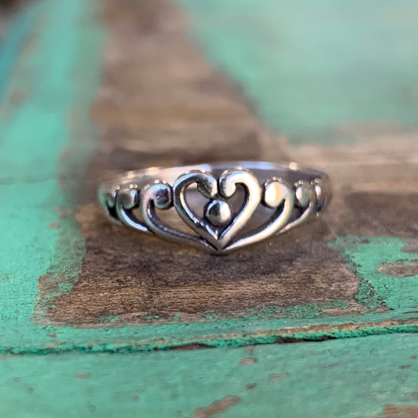 Sterling Silver Filigree Heart Ring