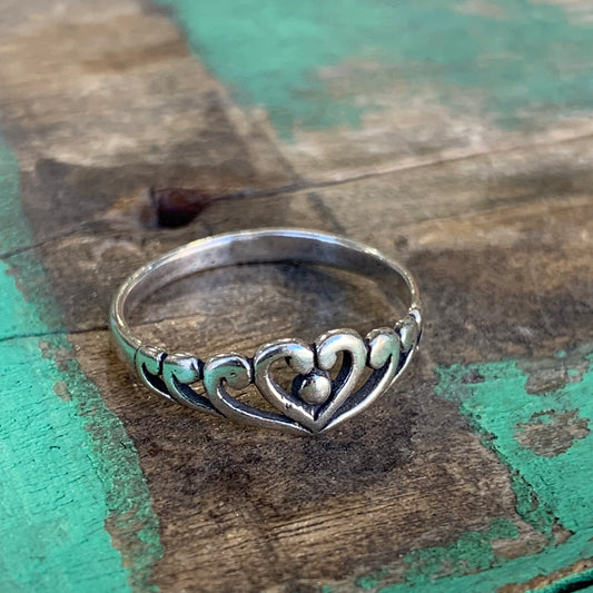 Sterling Silver Filigree Heart Ring