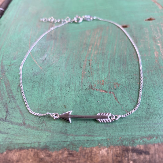 Sterling Silver Arrow Anklet