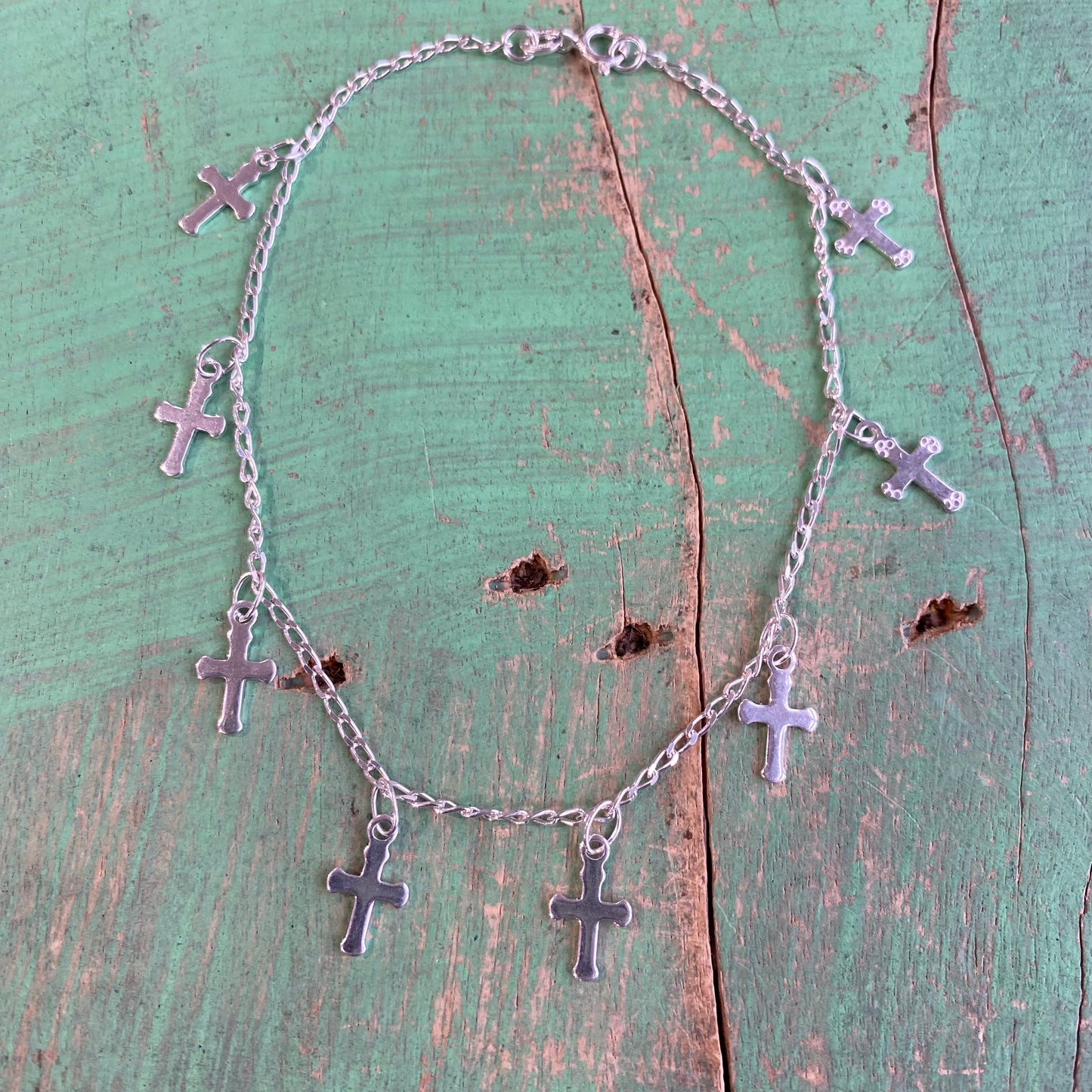 Sterling Silver Cross Charm Anklet