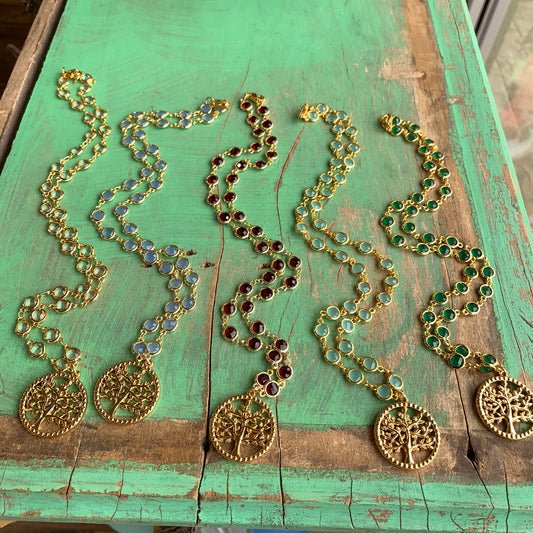 Tree of Life Glass Link Necklace