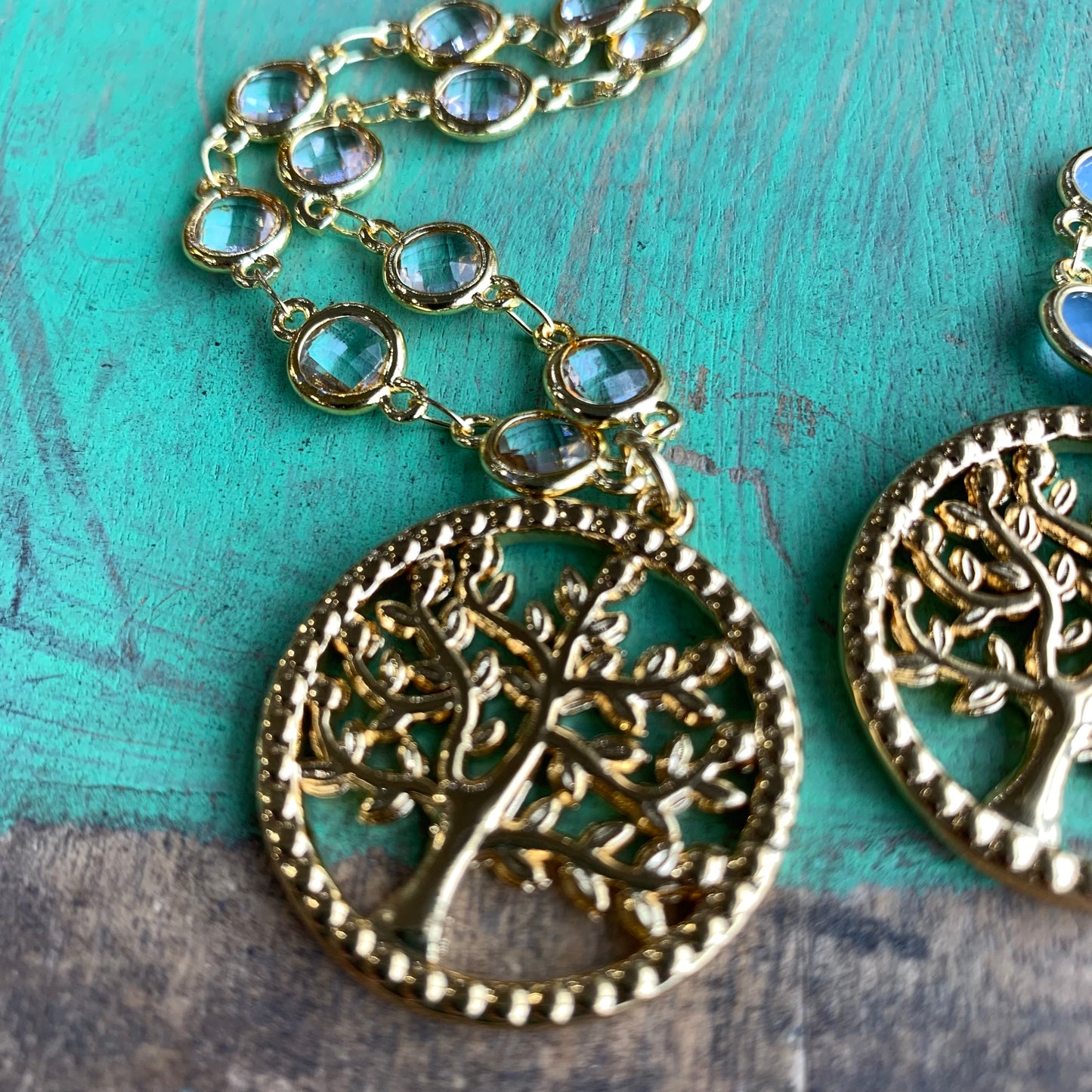 Tree of Life Glass Link Necklace