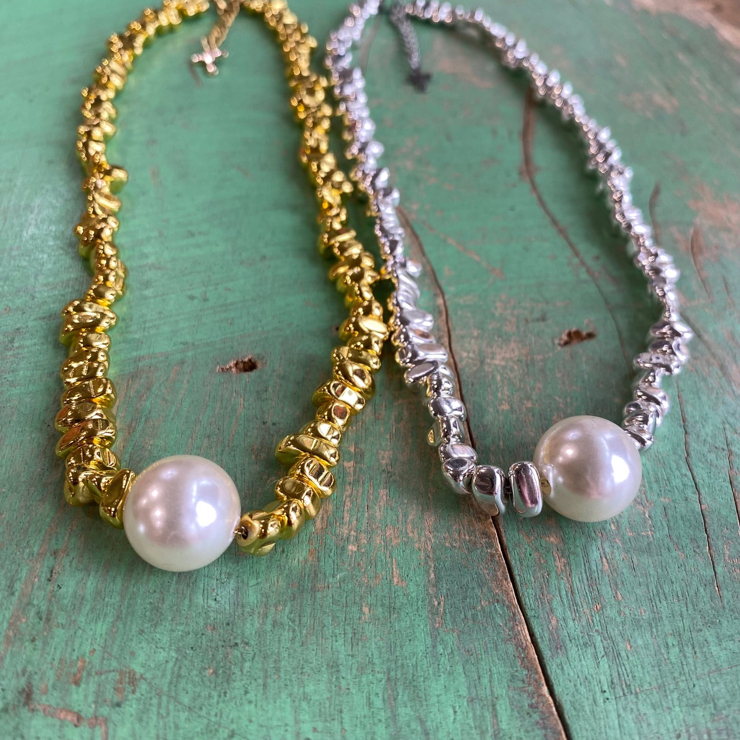 Nugget Bead Pearl Necklaces