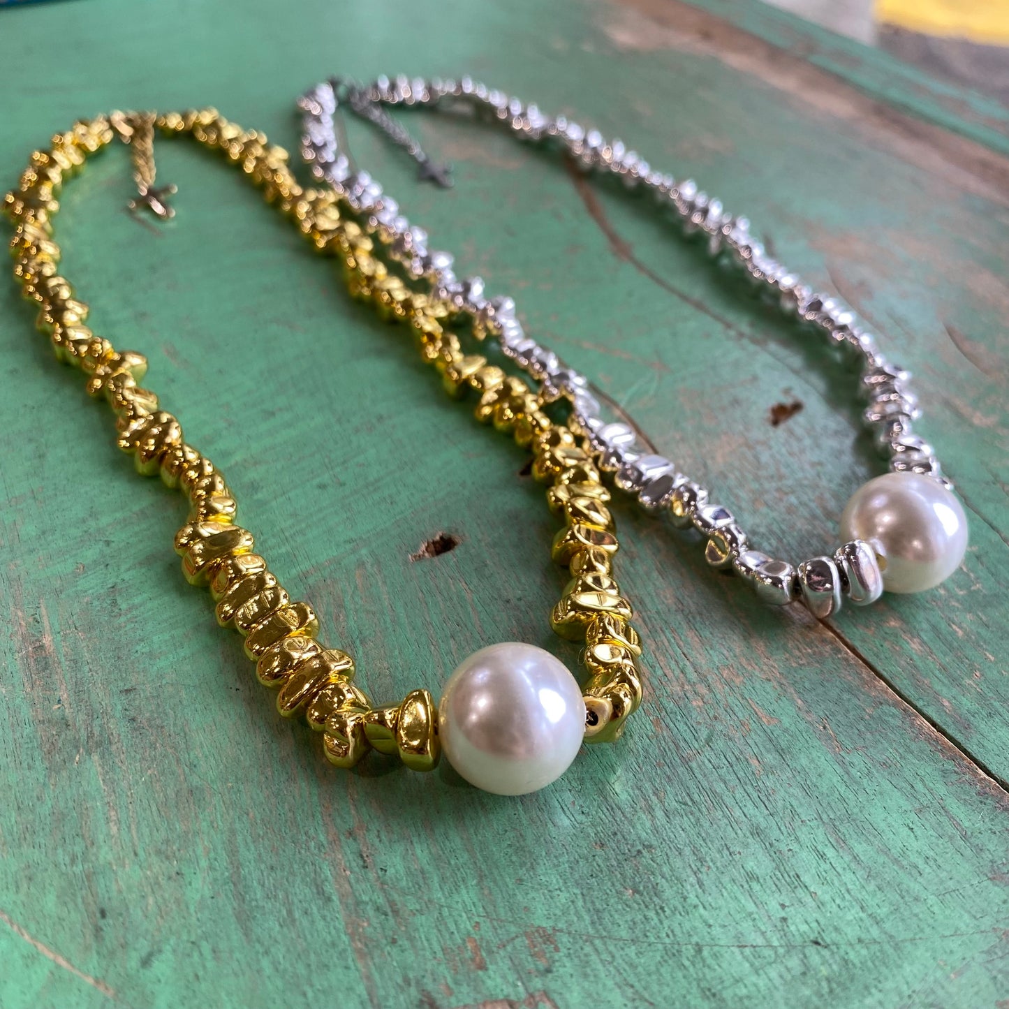 Nugget Bead Pearl Necklaces