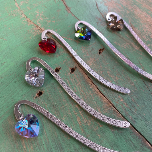 Crystal Heart Bookmarks