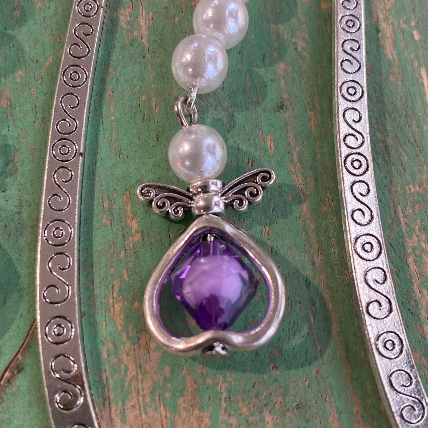 Pearl Round Crystal Angel Bookmarks