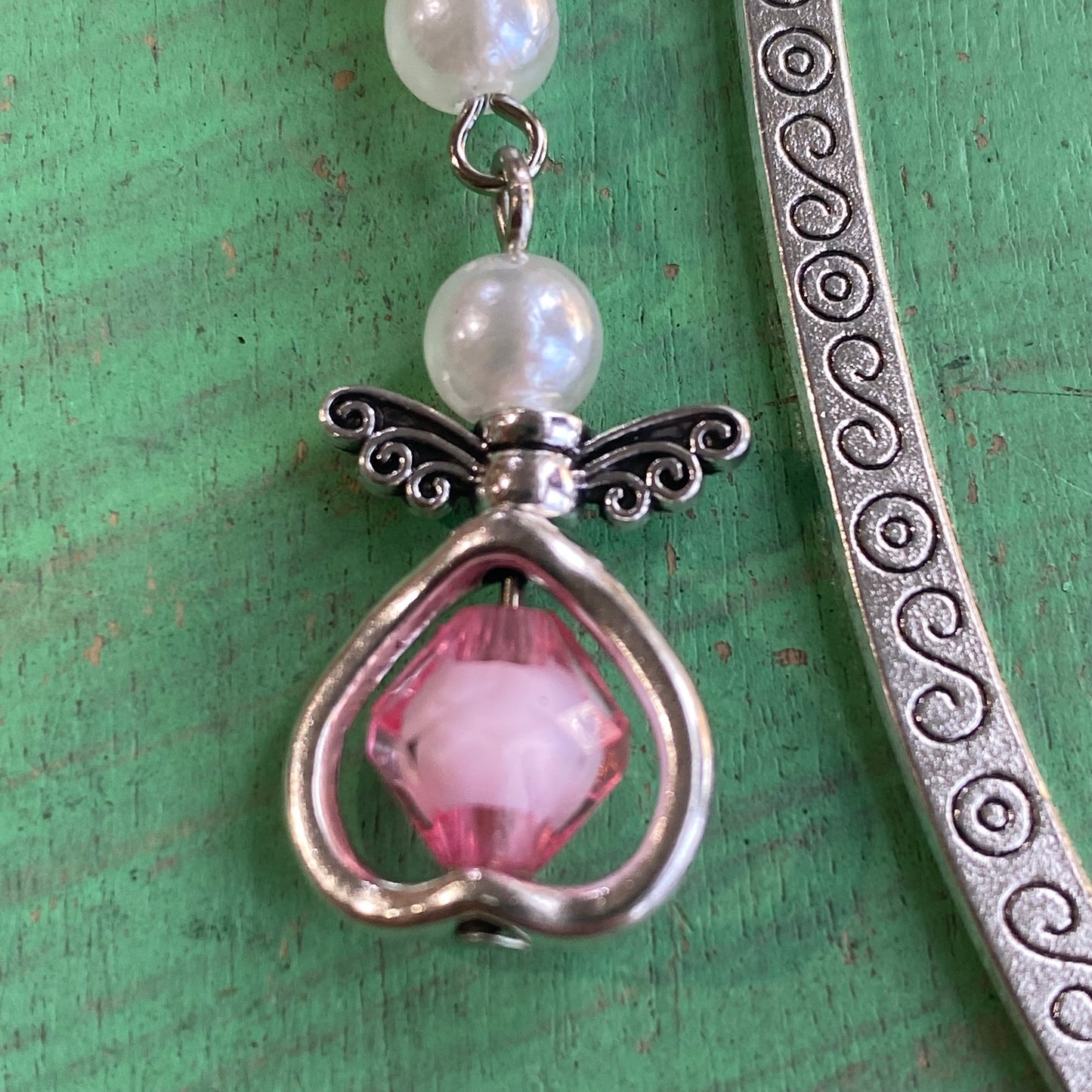 Pearl Round Crystal Angel Bookmarks