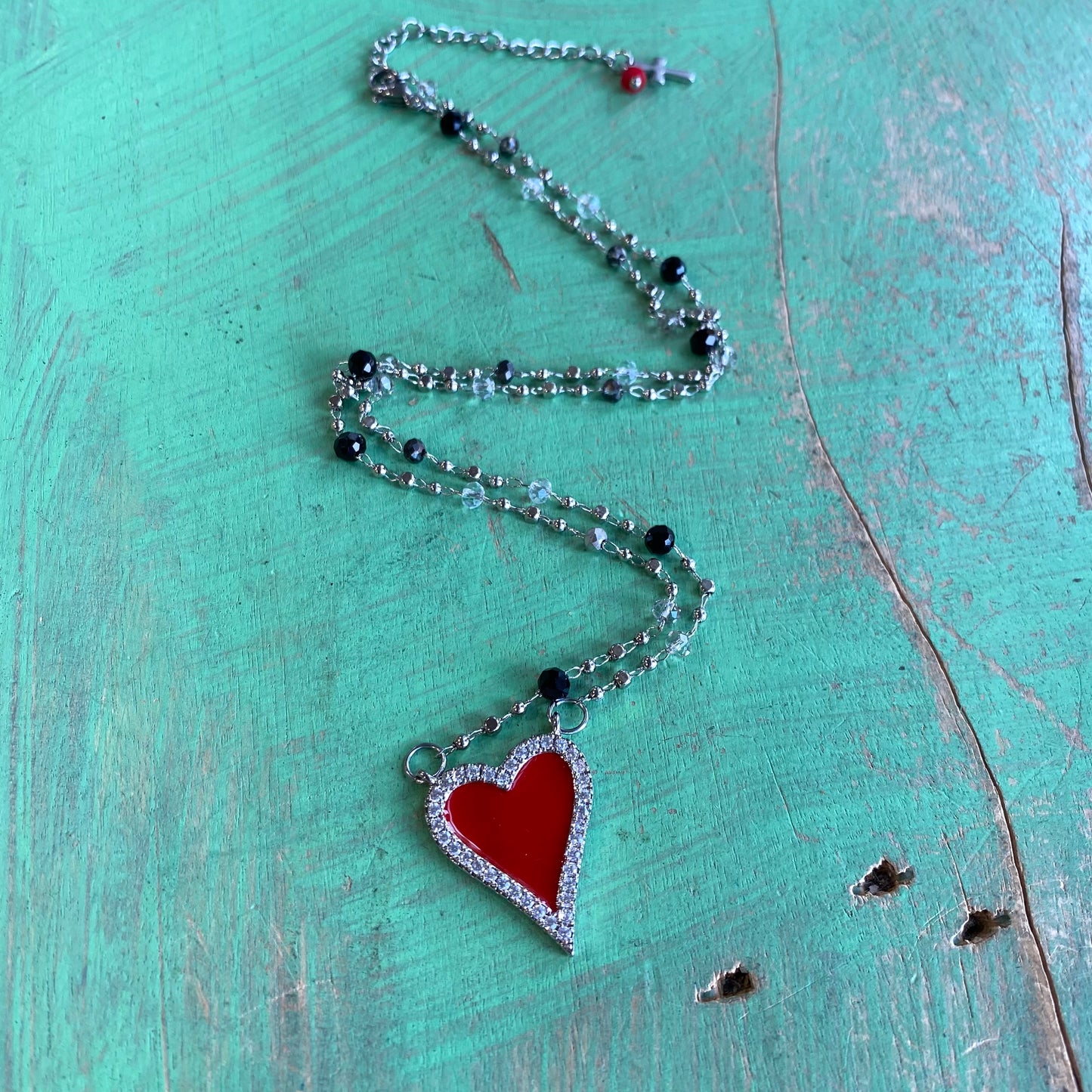 Red Heart Crystal Necklaces