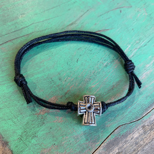 Big Cross Cord Bracelet