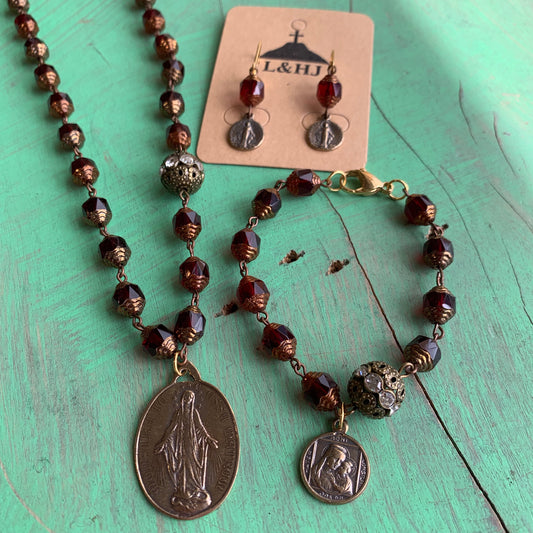 Miraculous Medal Red Set