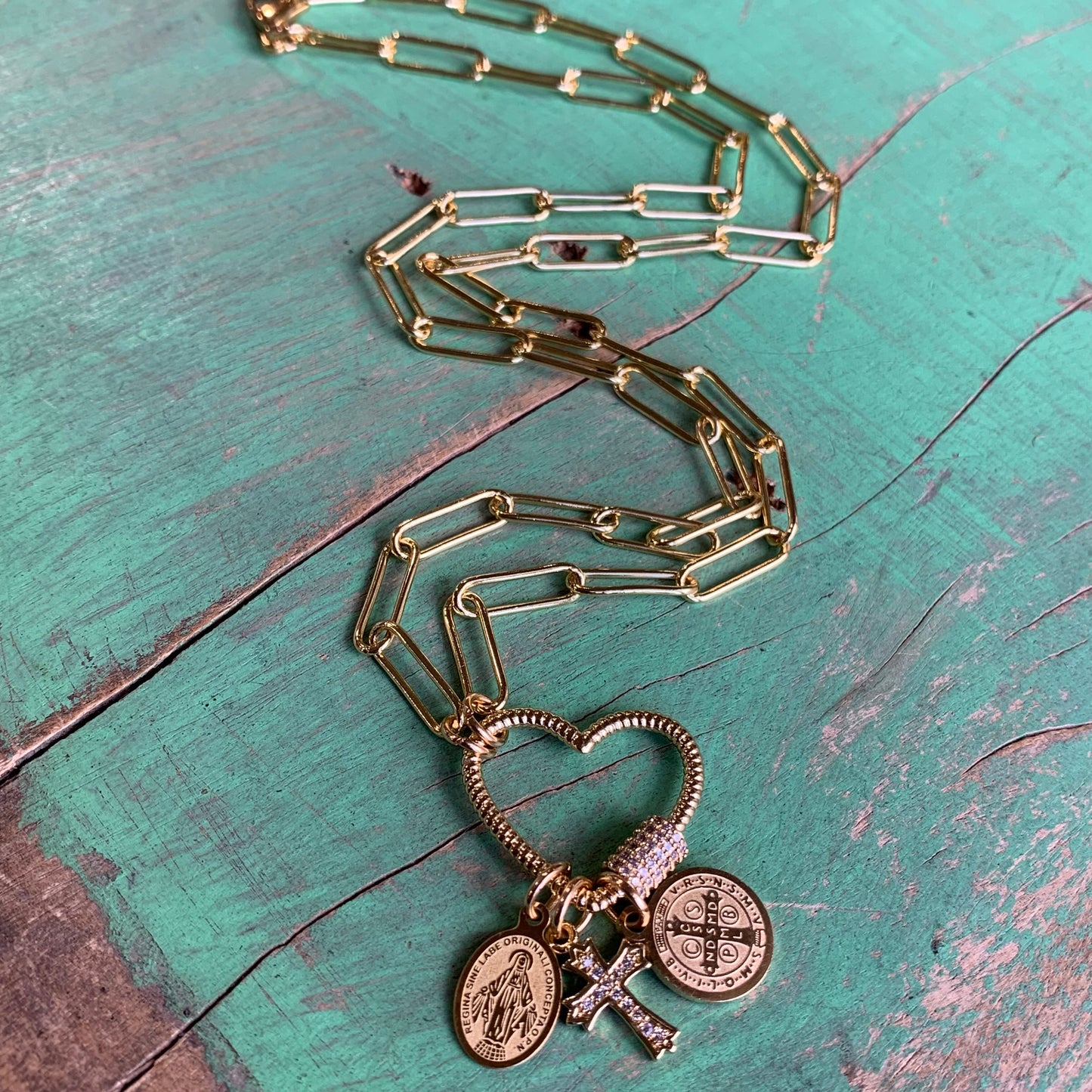 Heart of Faith Paperclip Chain Necklace