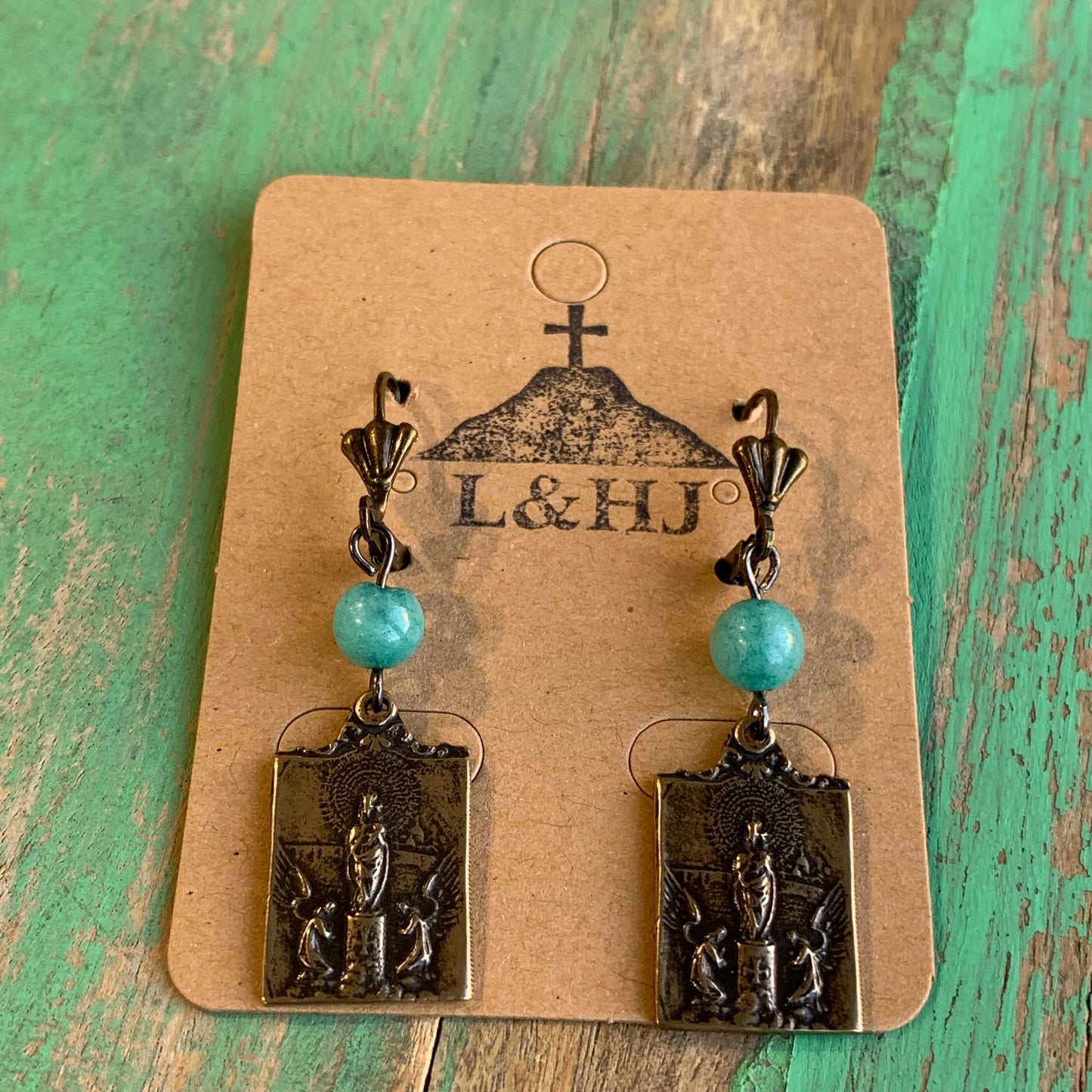 Teal Our Lady of Grace Necklace