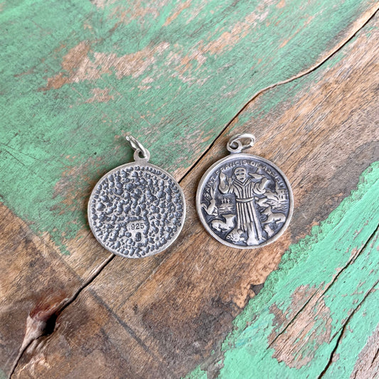 Sterling Silver St Francis Medal