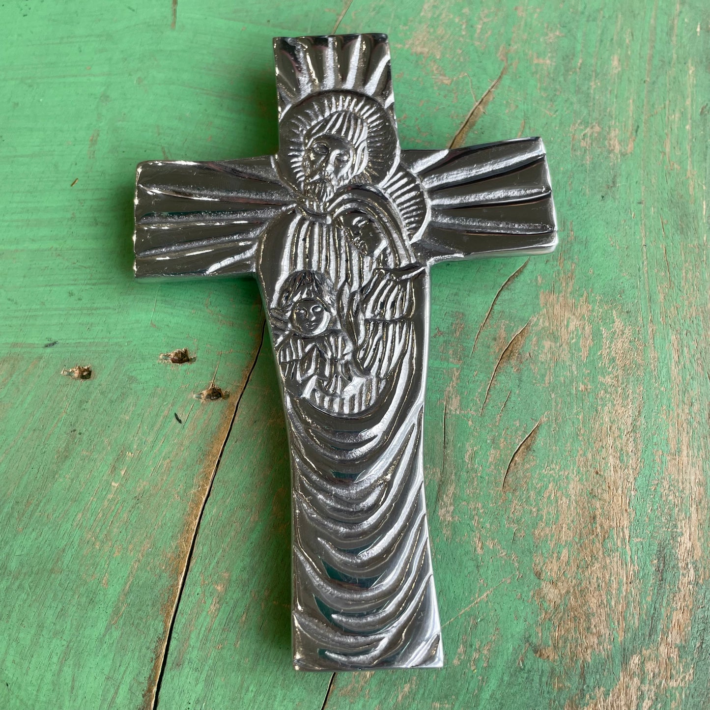 Pewter Holy Family Cross