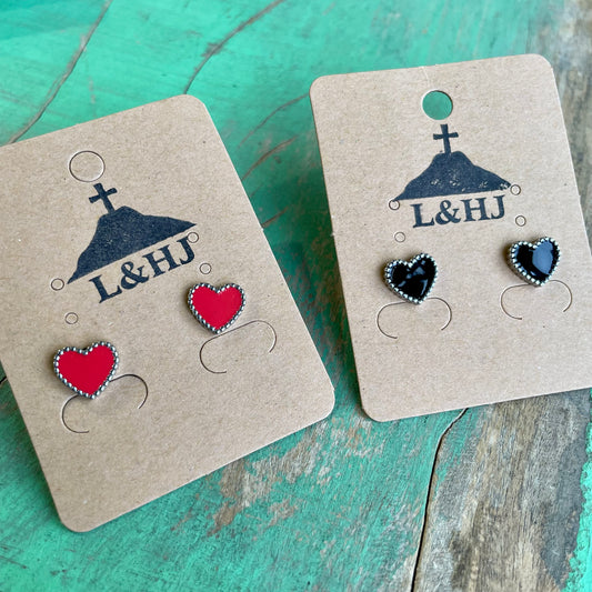 Heart Stud Earrings Silver