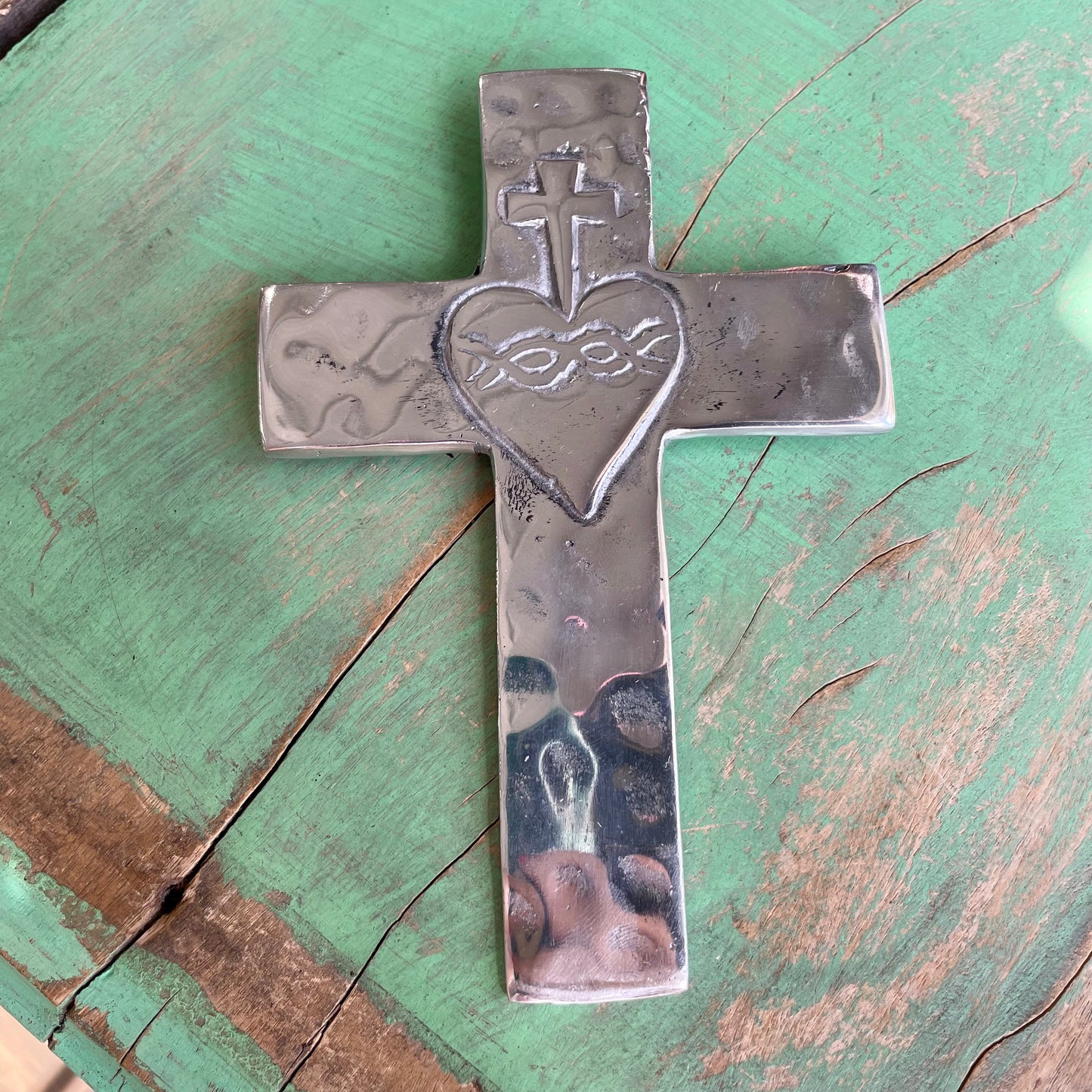 Pewter Sacred Heart Cross