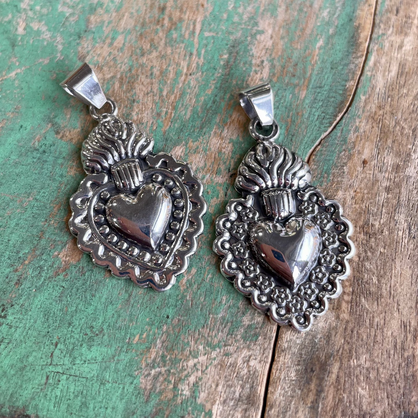 Sacred Heart Earrings and Pendant