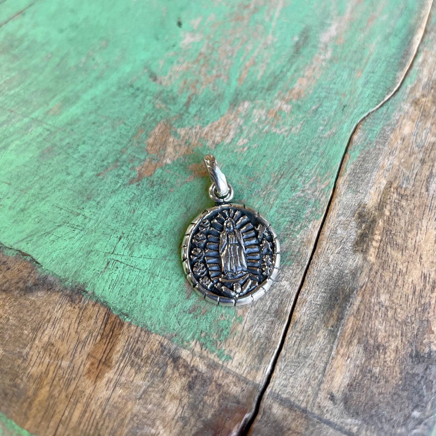 Small Round Virgencita Pendant and Ring