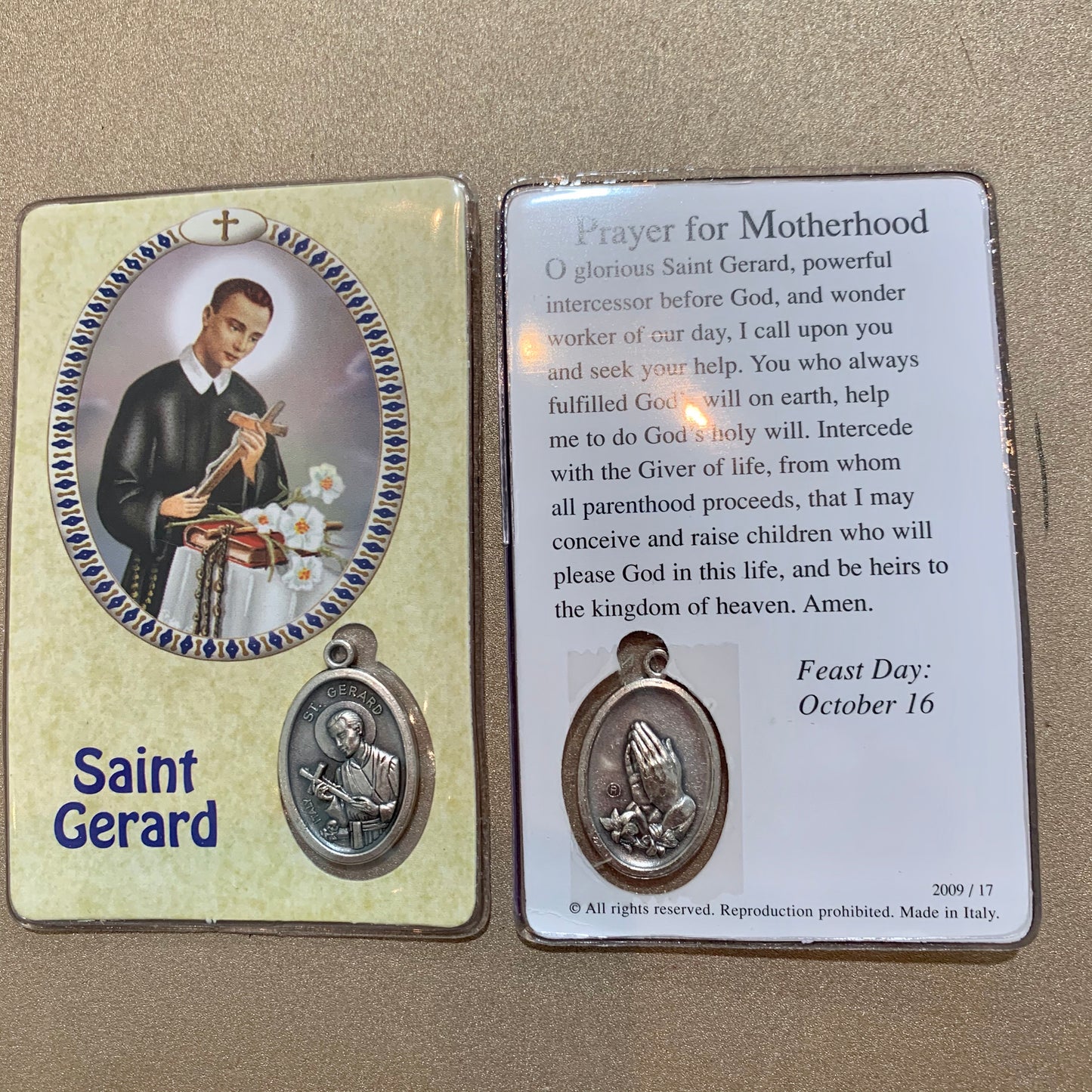 Healing Saints Prayer Cards with Medals