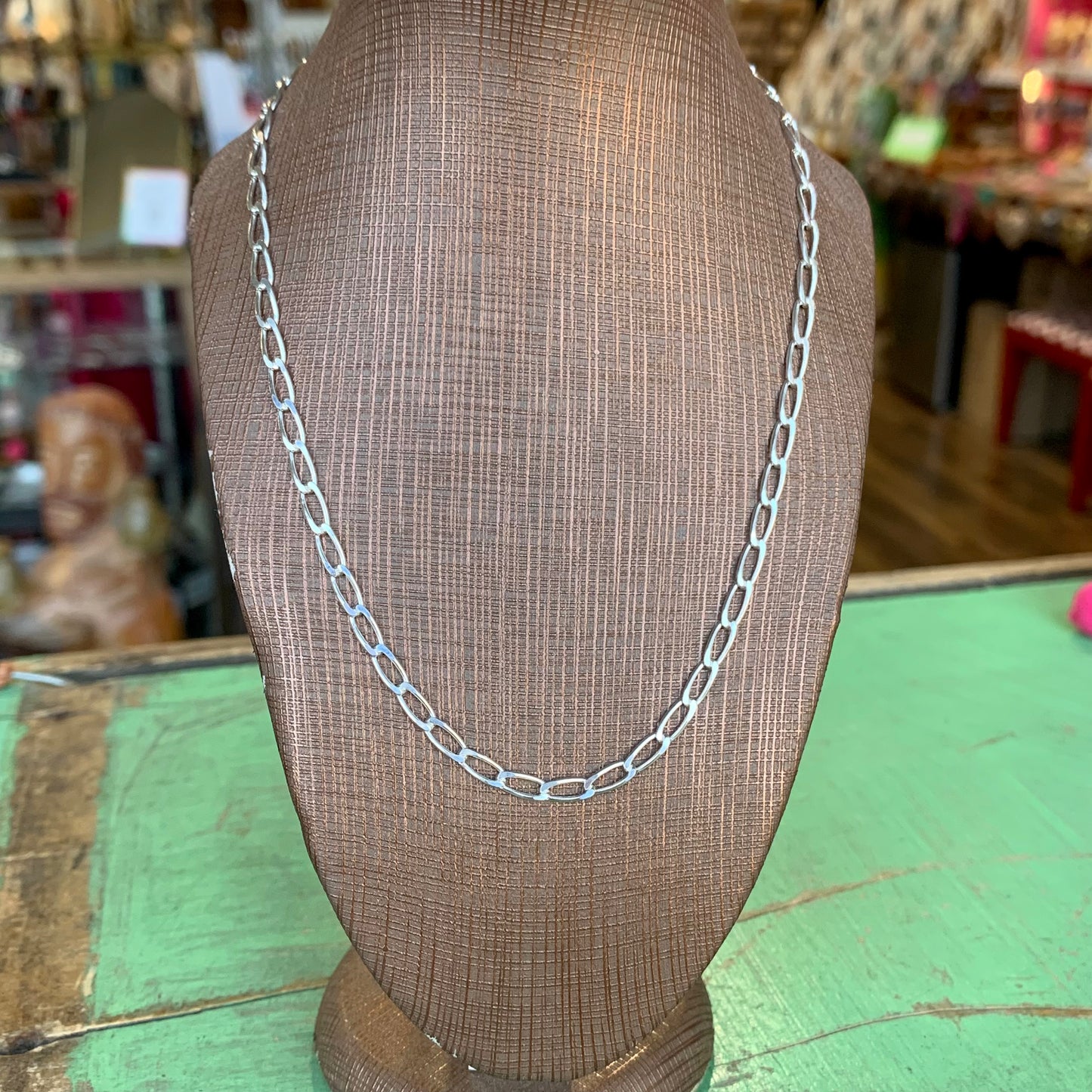 Long Curb Sterling Silver Chain