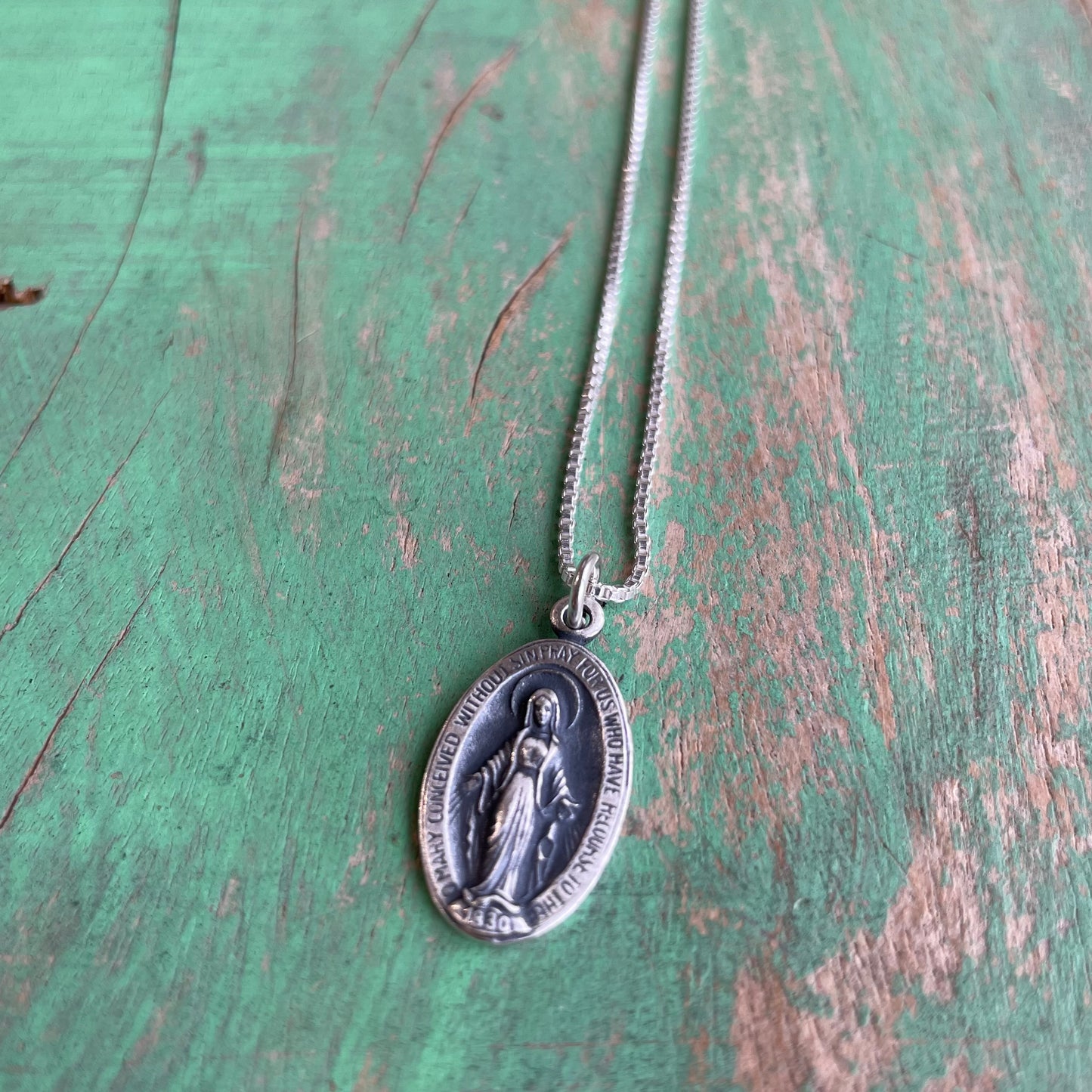 Sterling Silver Miraculous Medal Necklace