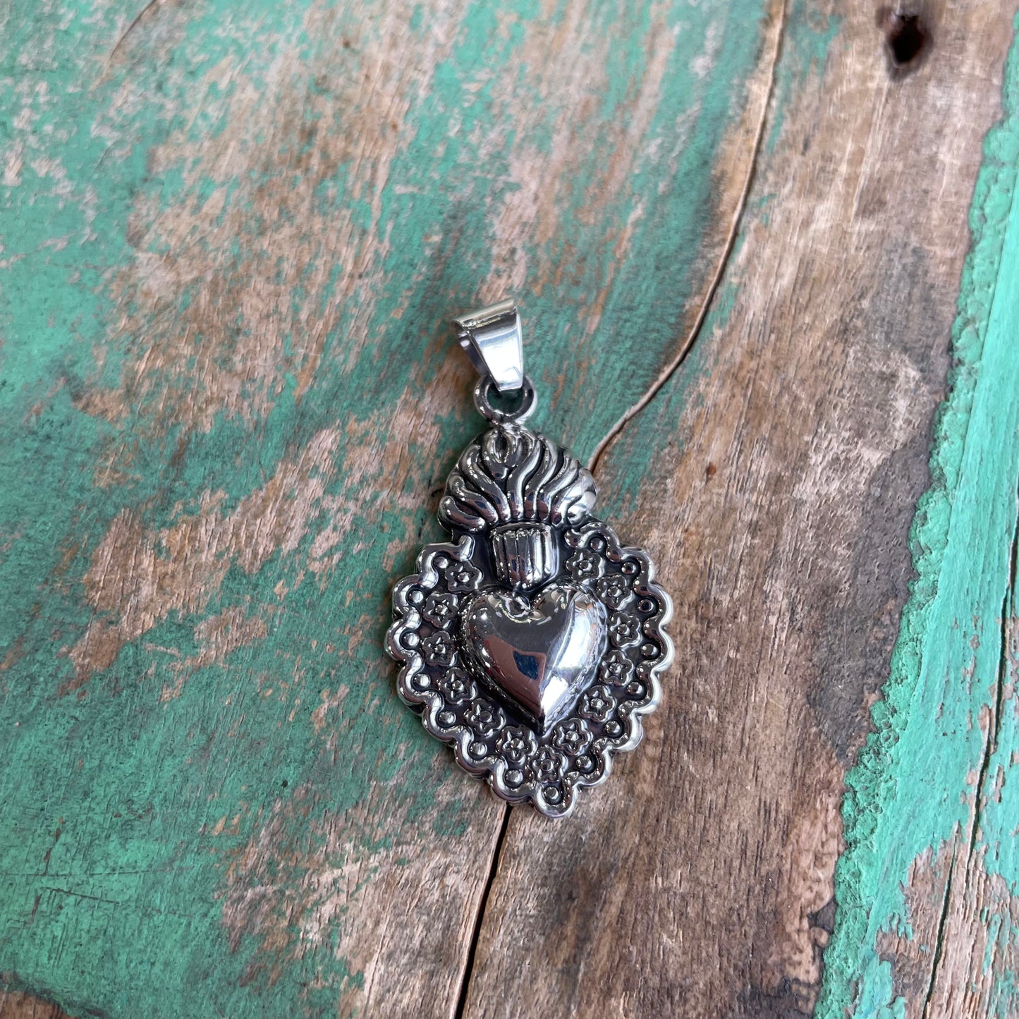 Sacred Heart Earrings and Pendant