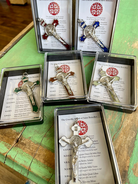 Boxed Enamel St Benedict Crucifix