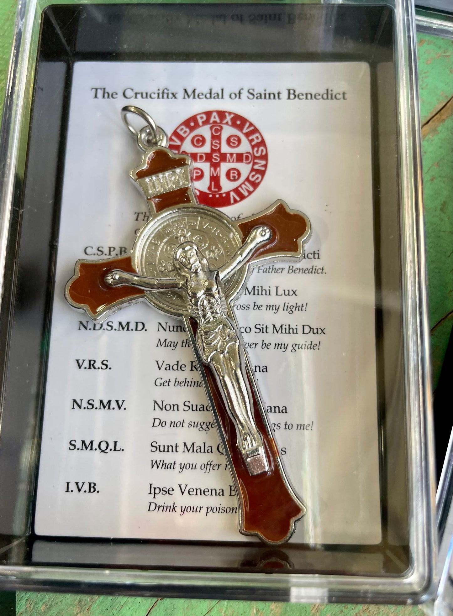 Boxed Enamel St Benedict Crucifix