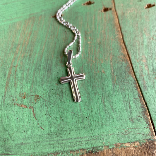 Simple Sterling Silver Cross Necklace