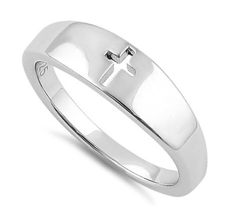 Sterling Silver Cross Band Ring