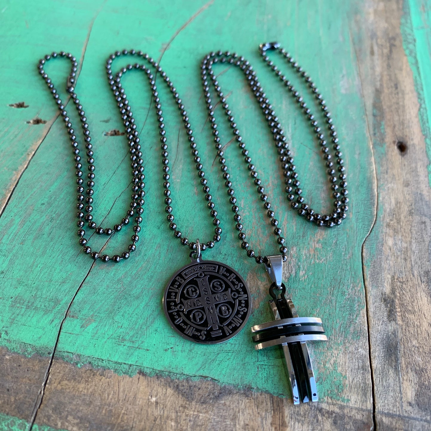 Gunmetal St Benedict Ball Chain