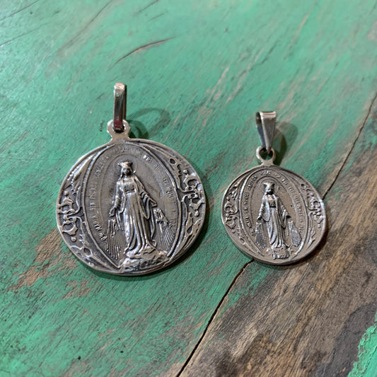 Round Miraculous Medal Sterling Silver