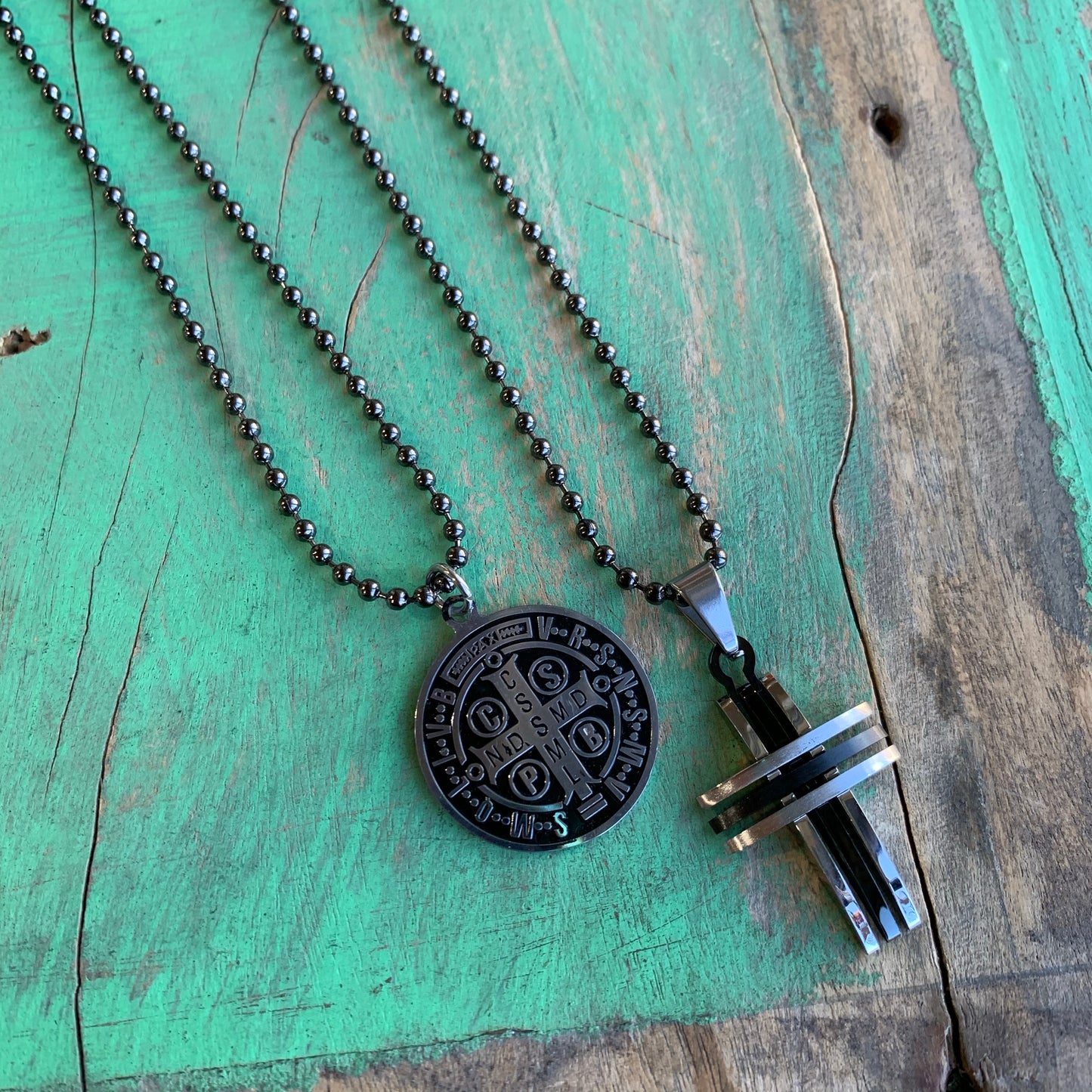 Gunmetal St Benedict Ball Chain